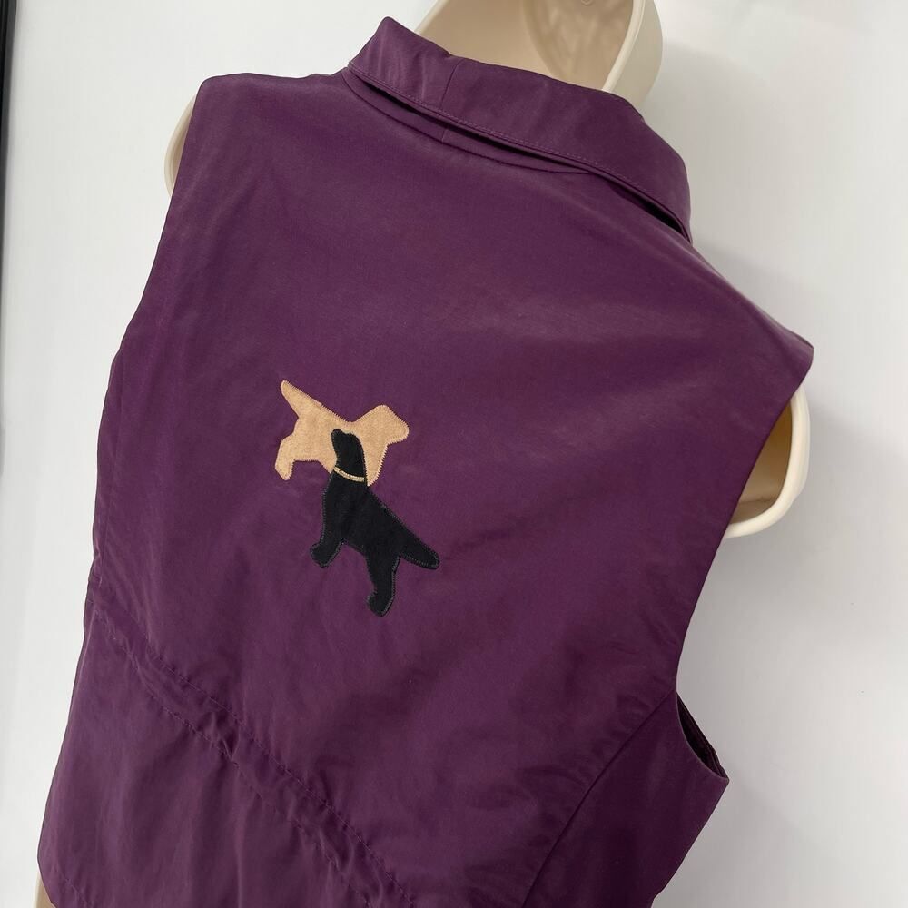 Eileen Fisher Women's Cotton Blend CUSTOM Dog Vest Size MP Zip Purple Eggplant - Picture 5 of 12